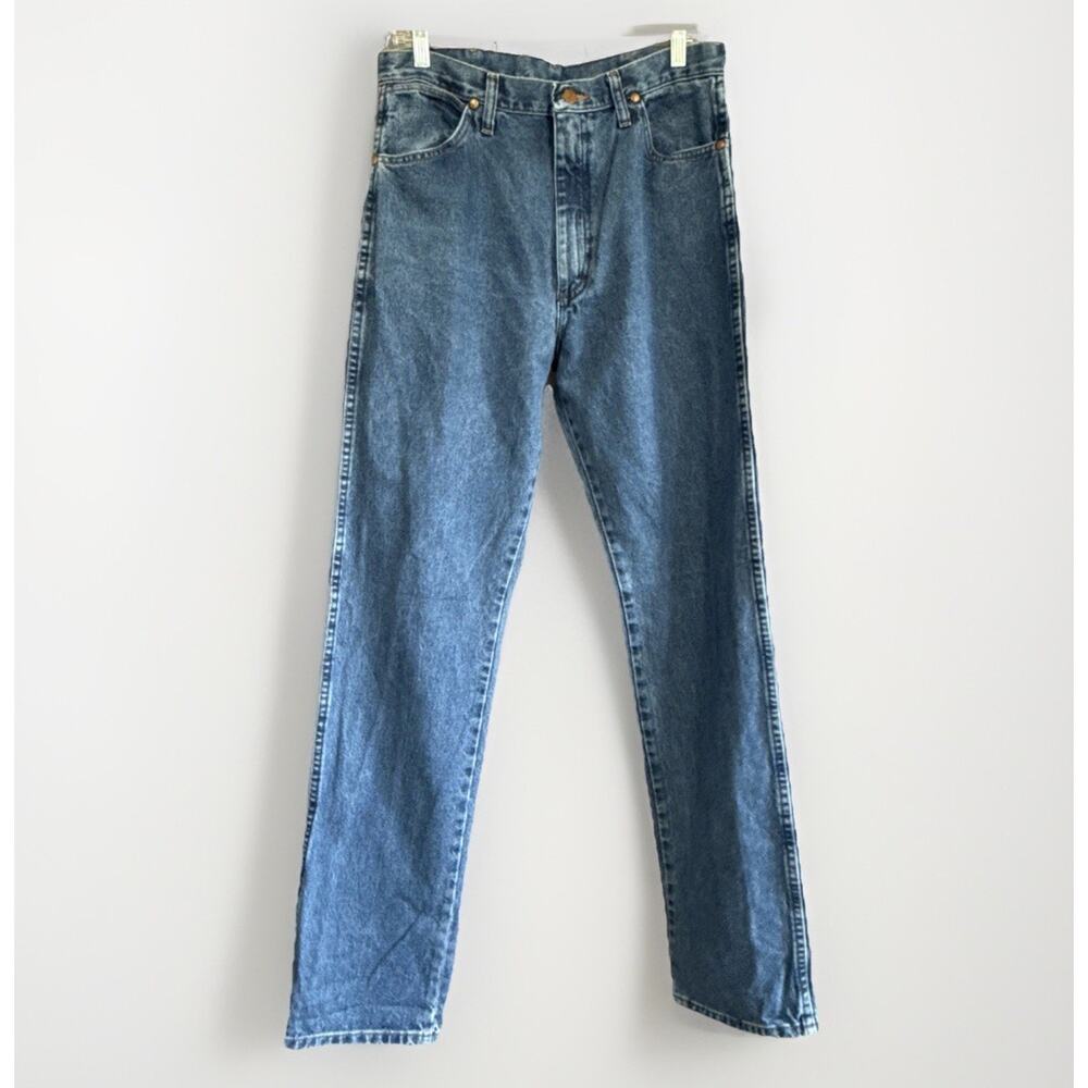 Wrangler 13MWZ Cowboy‎ Cut Jeans Blue Denim Straight Leg 34x36 (Measures 33x35)